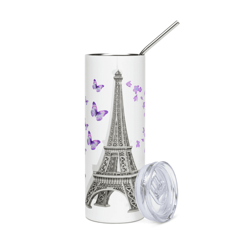 tsgabrielle® • Paris - La Tour Eiffel • Tumbler • Stainless Steel • White • 20 oz