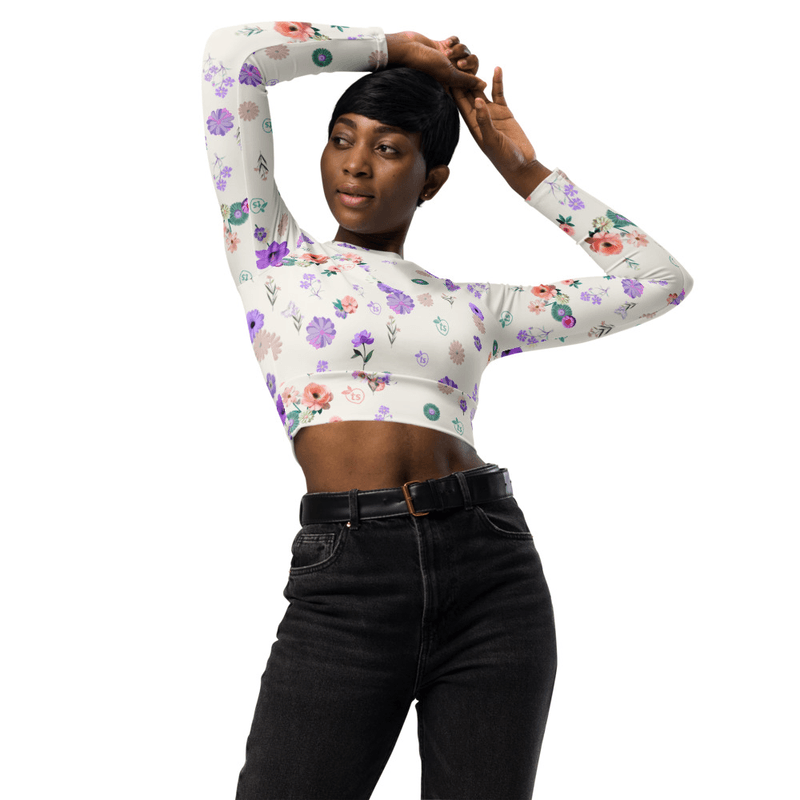 tsgabrielle® • For Her • TransFLOWer™ • Long-Sleeve Crop Top mockup 14