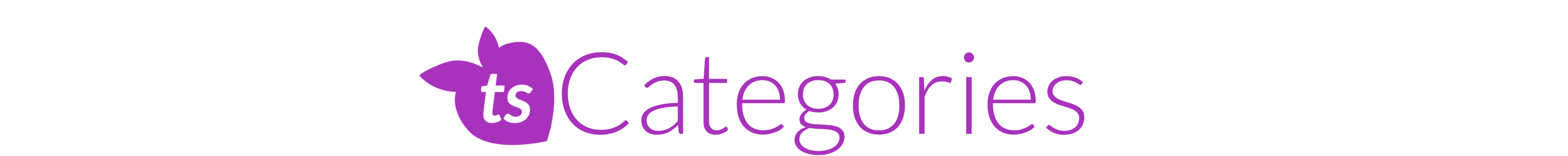 Logo of ts Categories with a purple and pink color scheme on a white background