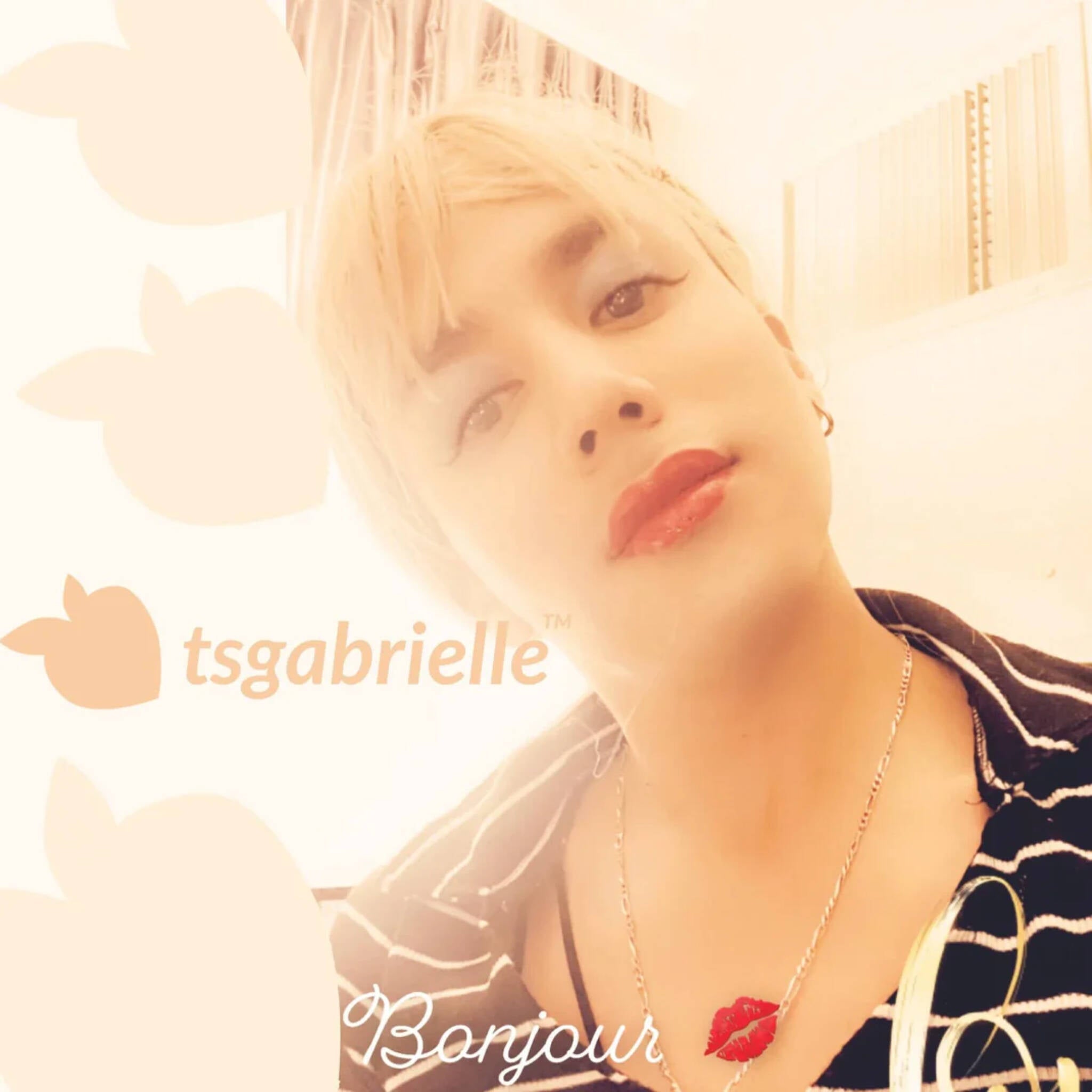 Gabrielle a floral background and 'tsgabrielle' branding