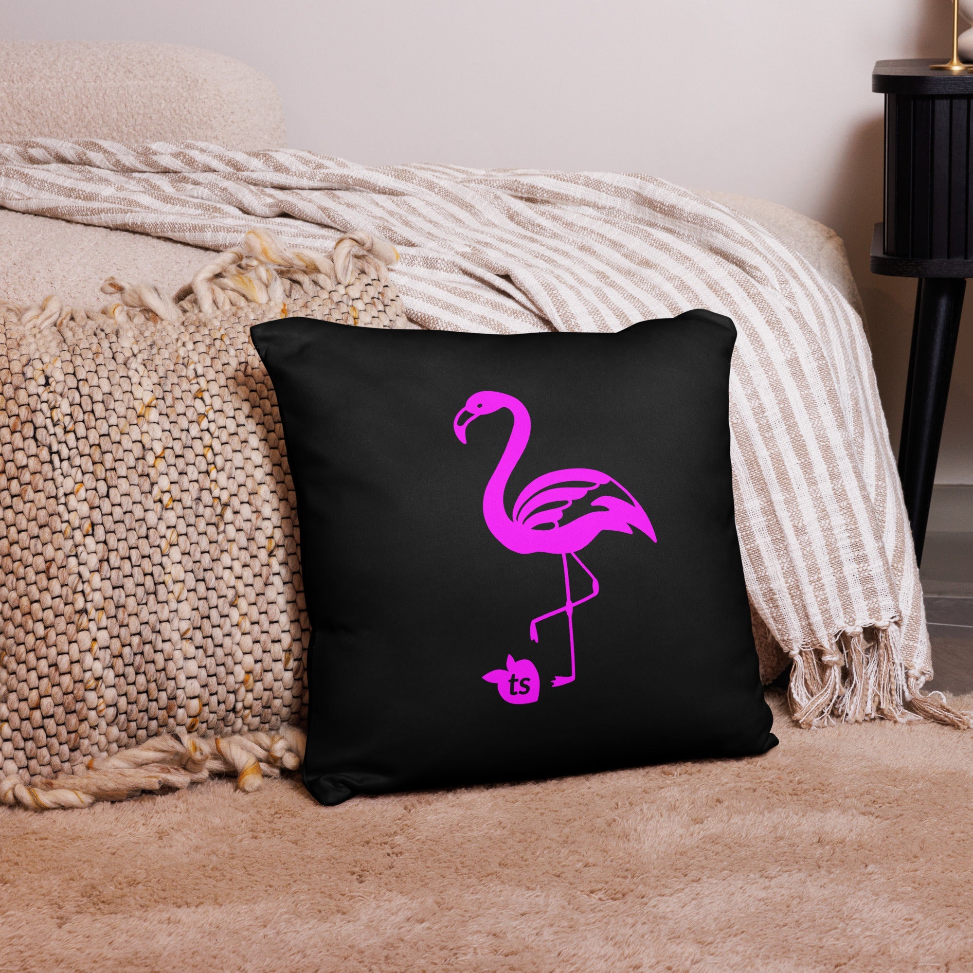 tsgabrielle® • Flamant Rose • Pillows • Black • 3 Sizes