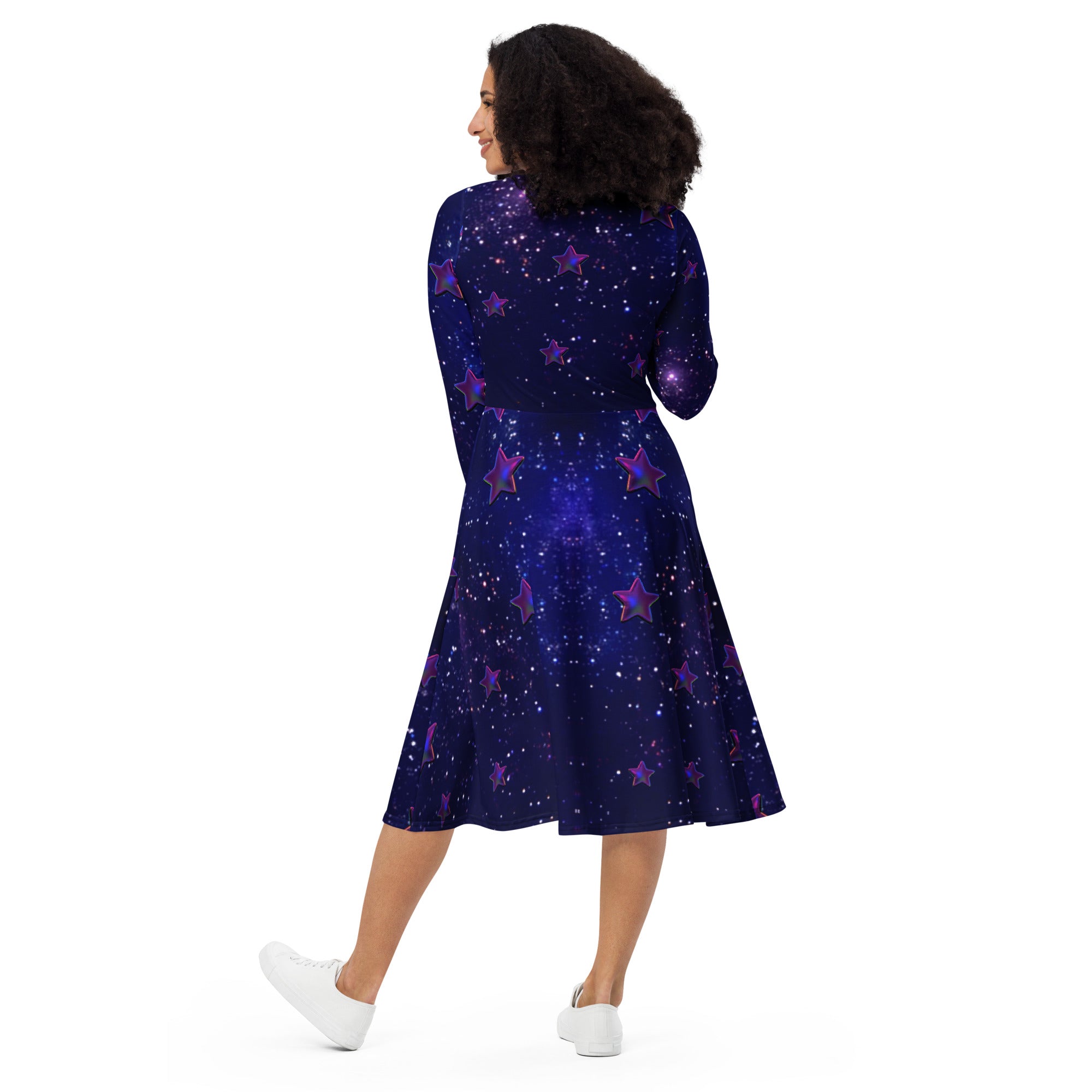 tsgabrielle® • For Her 👗 • 🌌✨Édition Spatiale • Cosmic Edition • Long Sleeve Midi Dress