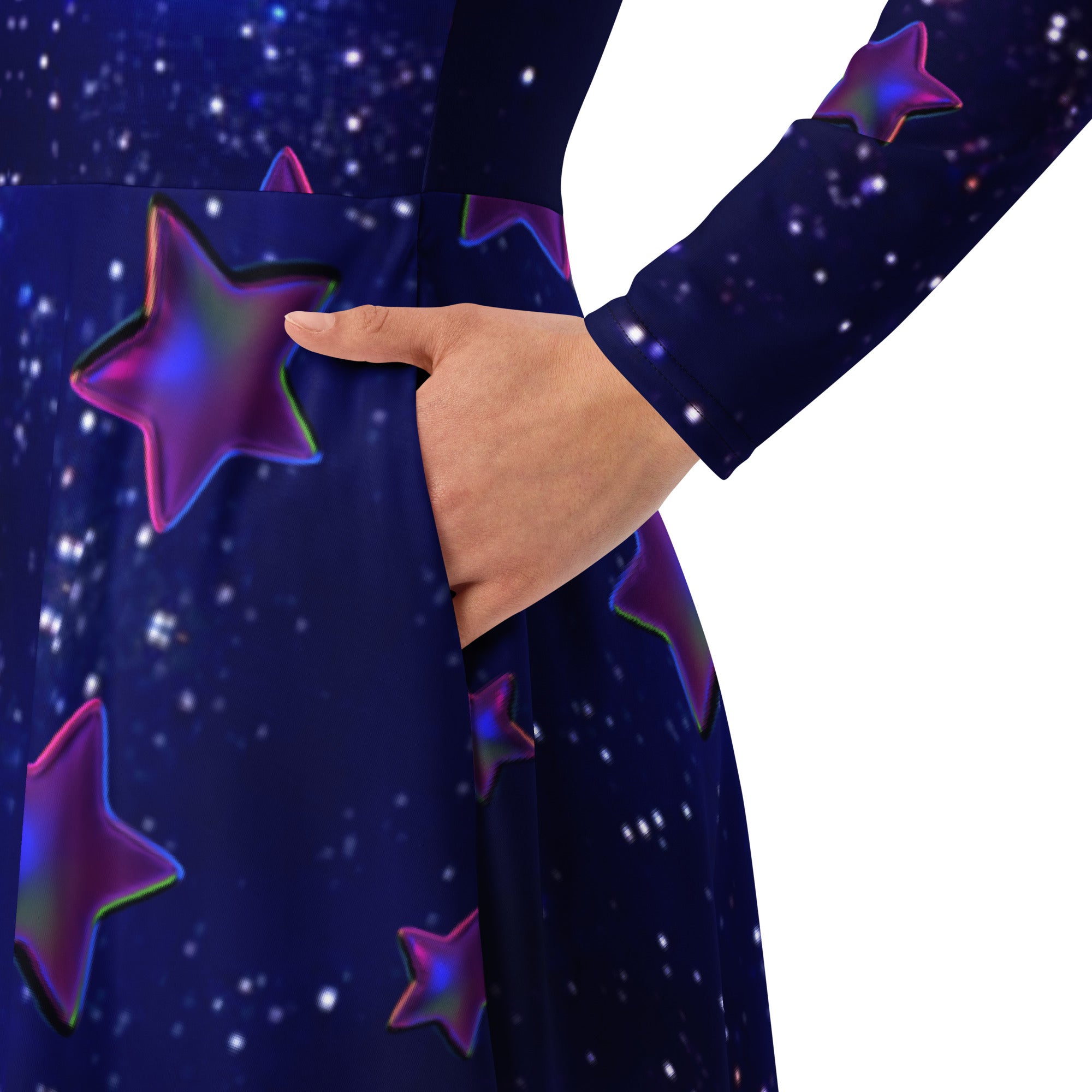 tsgabrielle® • For Her 👗 • 🌌✨Édition Spatiale • Cosmic Edition • Long Sleeve Midi Dress