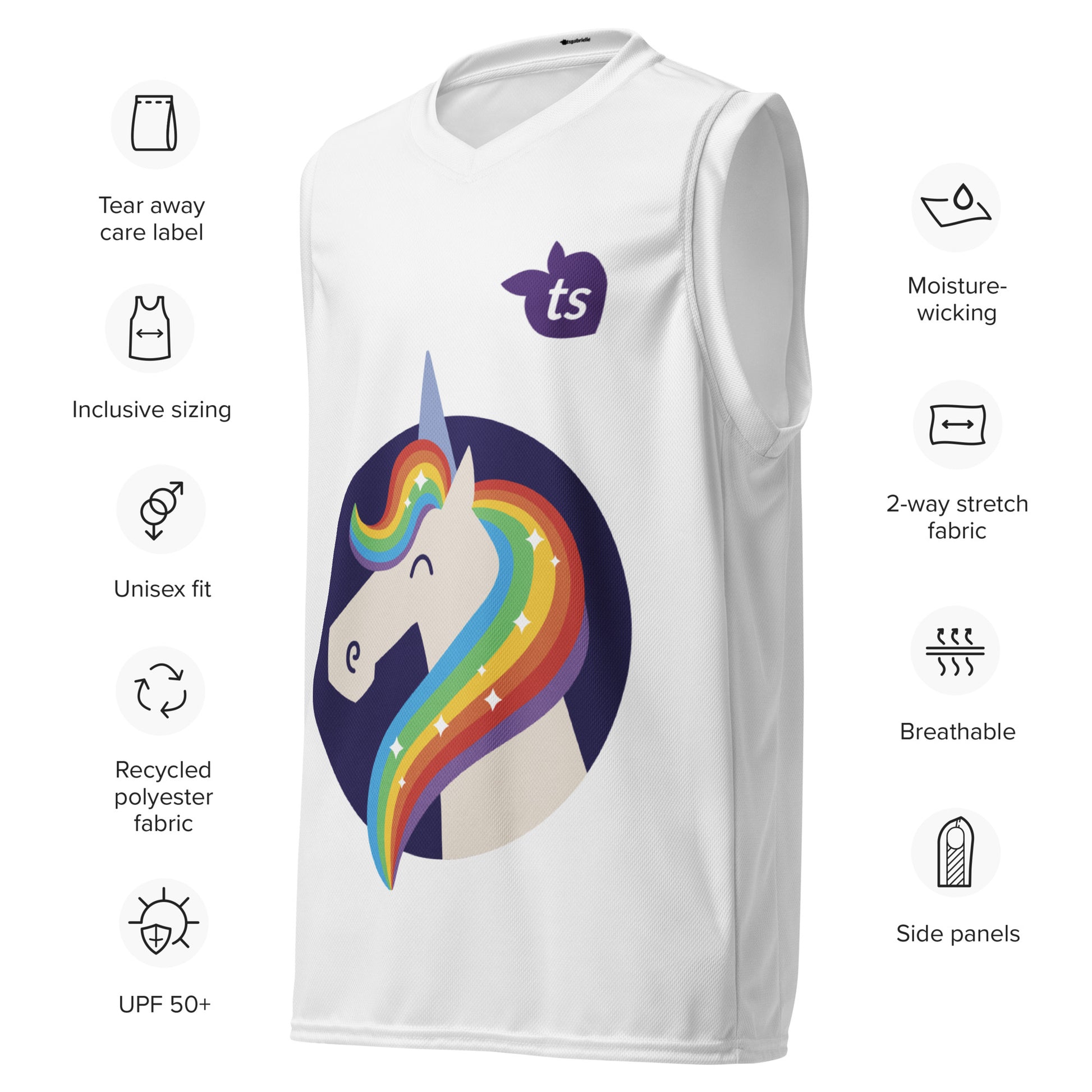 tsgabrielle™ • Recycled Basketball Jersey • Men's • Unicorn • $31.24