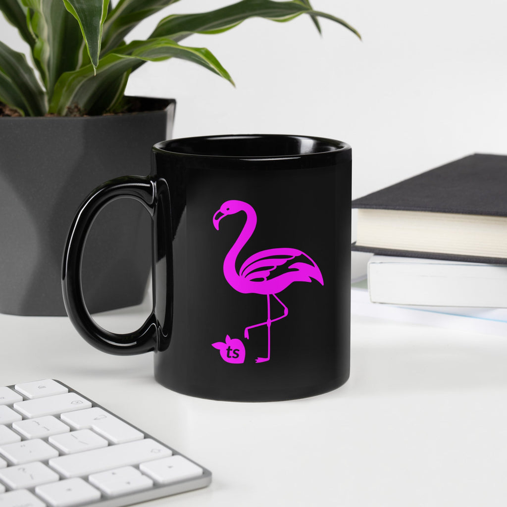 tsgabrielle • Flamant Rose • Glossy Mug • Black • Ceramic • 2 Sizes