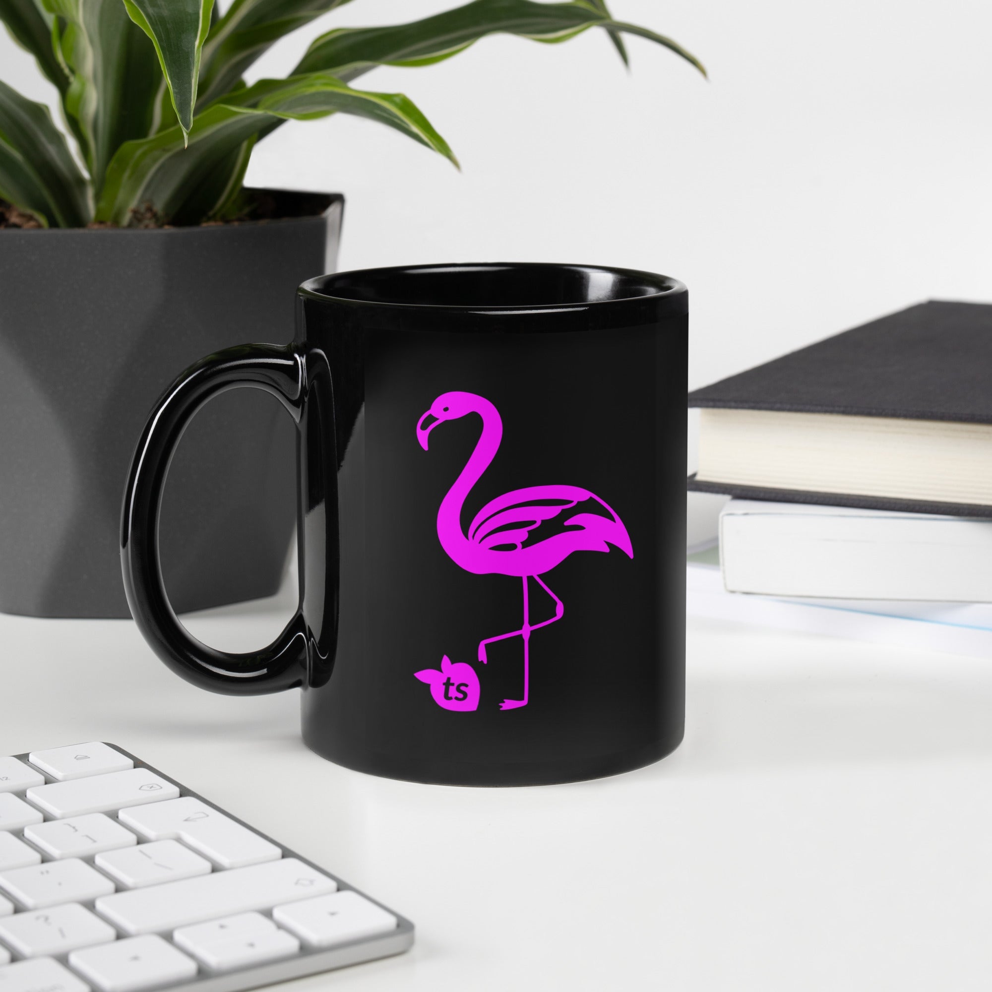 tsgabrielle • Flamant Rose • Glossy Mug • Black • Ceramic • 2 Sizes