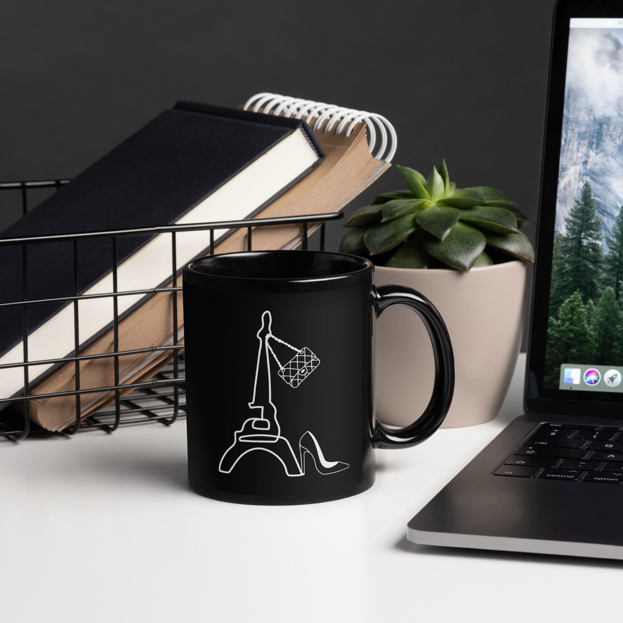 tsgabrielle • Paris • Mug brillant • Noir • Céramique • 2 tailles