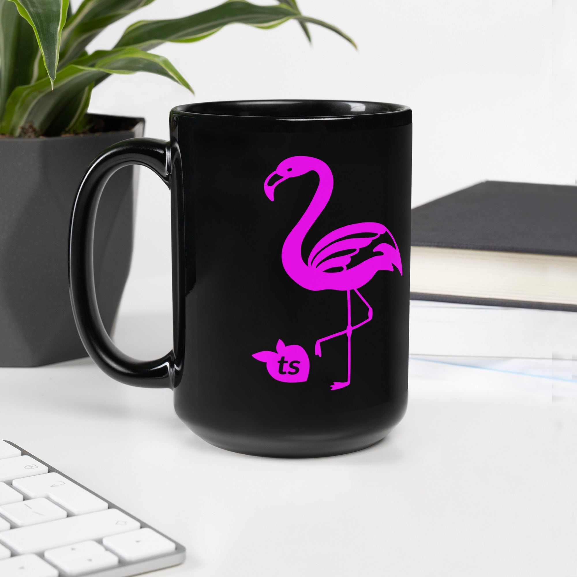 tsgabrielle • Flamant Rose • Glossy Mug • Black • Ceramic • 2 Sizes