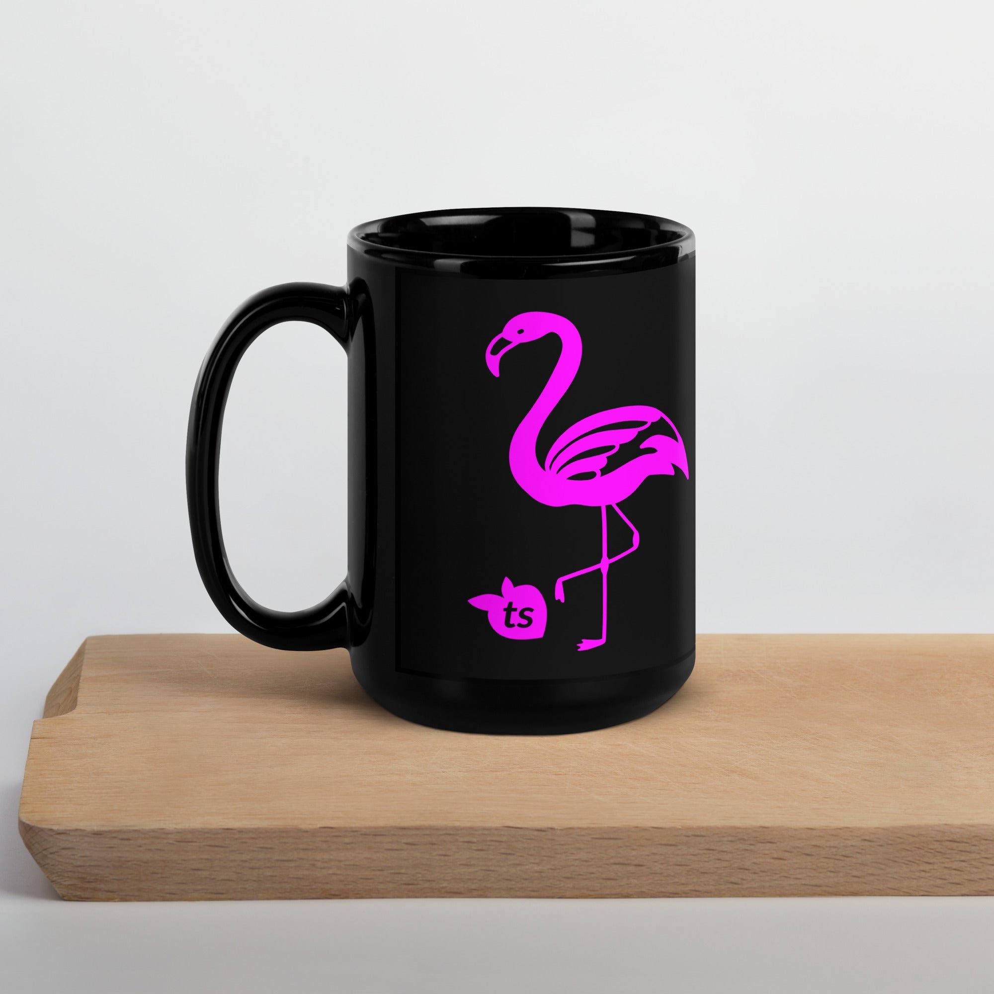 tsgabrielle • Flamant Rose • Glossy Mug • Black • Ceramic • 2 Sizes