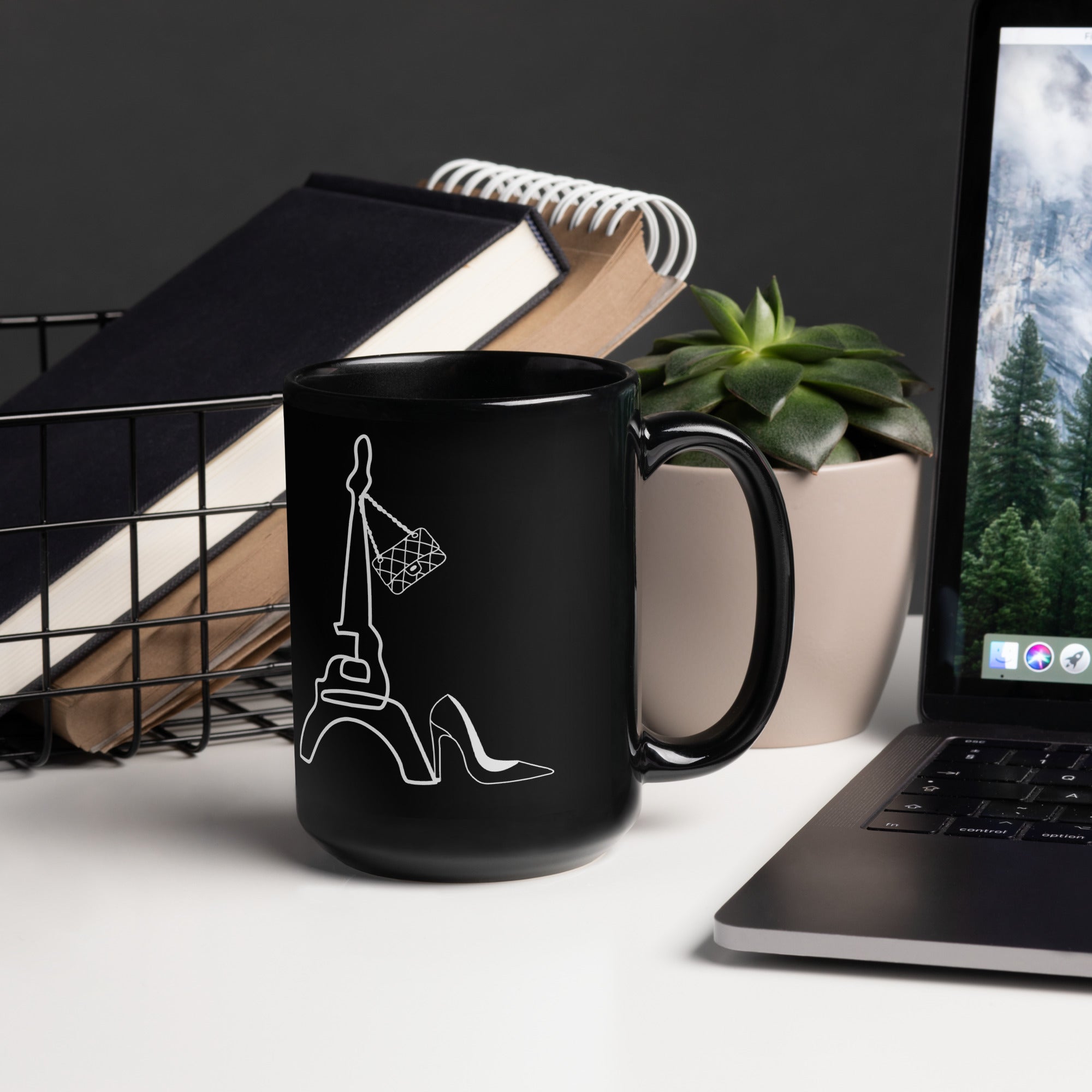 tsgabrielle • Paris • Mug brillant • Noir • Céramique • 2 tailles