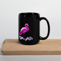 tsgabrielle® • Flamant 🦩 Rose • Glossy Mug • Black • Ceramic • 2 Sizes •