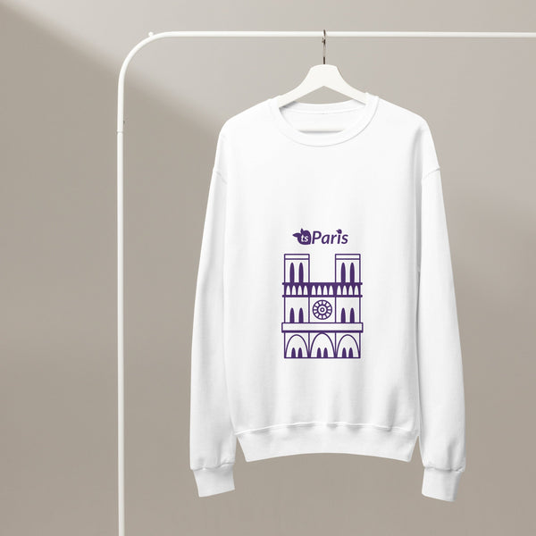 tsgabrielle® • For Him 👔 • Paris - Notre-Dame Cathedral • Crew Neck Sweatshirt • White •