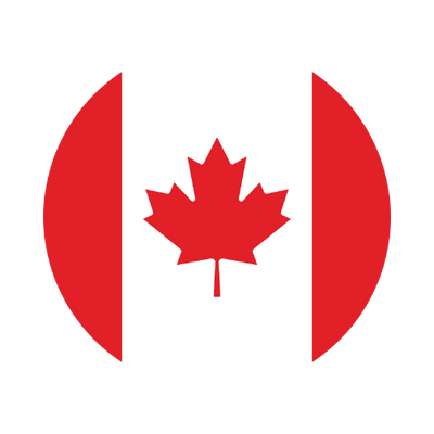 Canadian flag with a red maple leaf on a white background