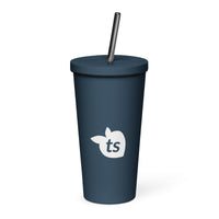 tsgabrielle® • Insulated Tumbler with a Straw • Dark Navy • 20 oz