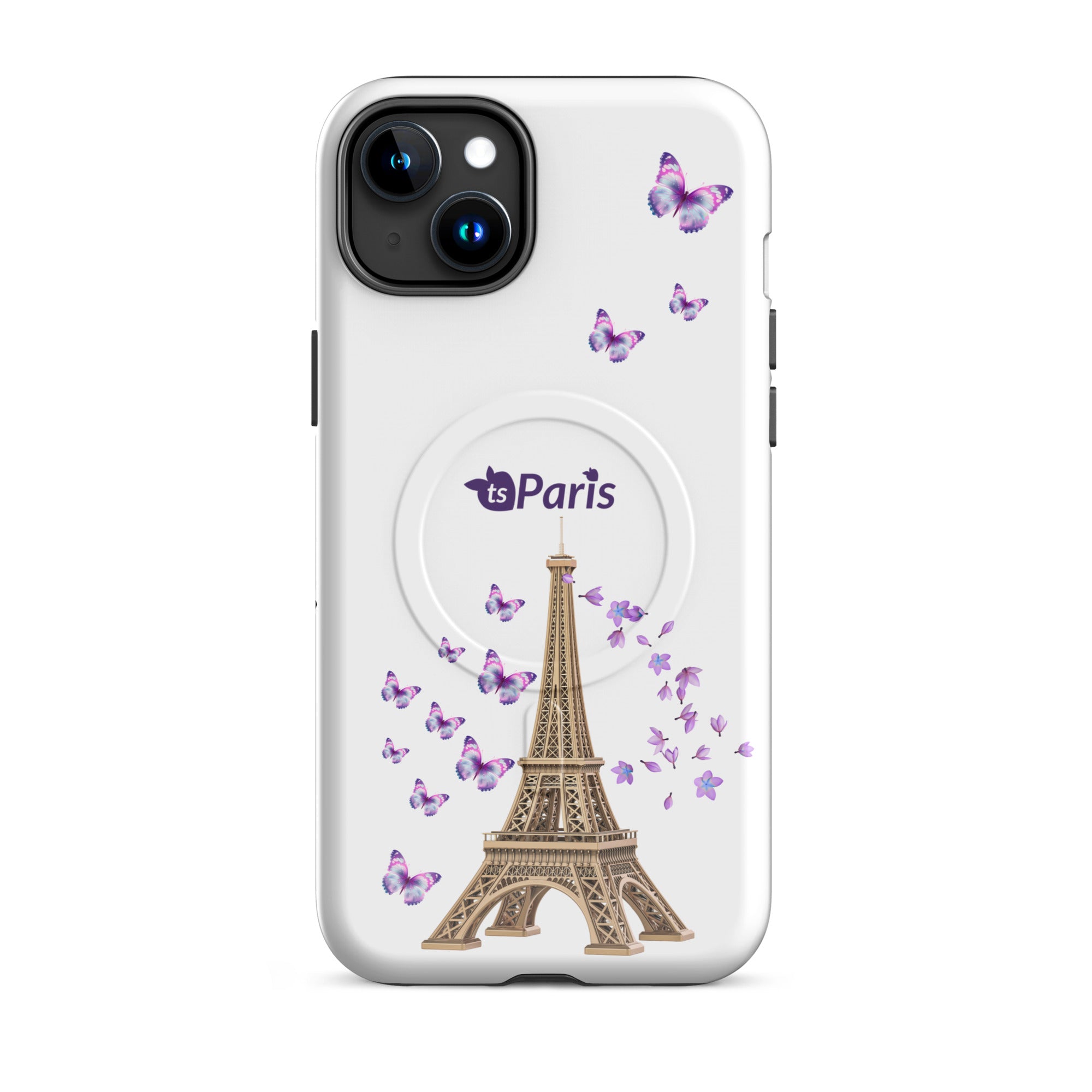 tsgabrielle® • Paris - La Tour Eiffel • Tough Case Compatible with iPhone® • MagSafe® • Latest Models • iPhone 15 Plus White Back cover