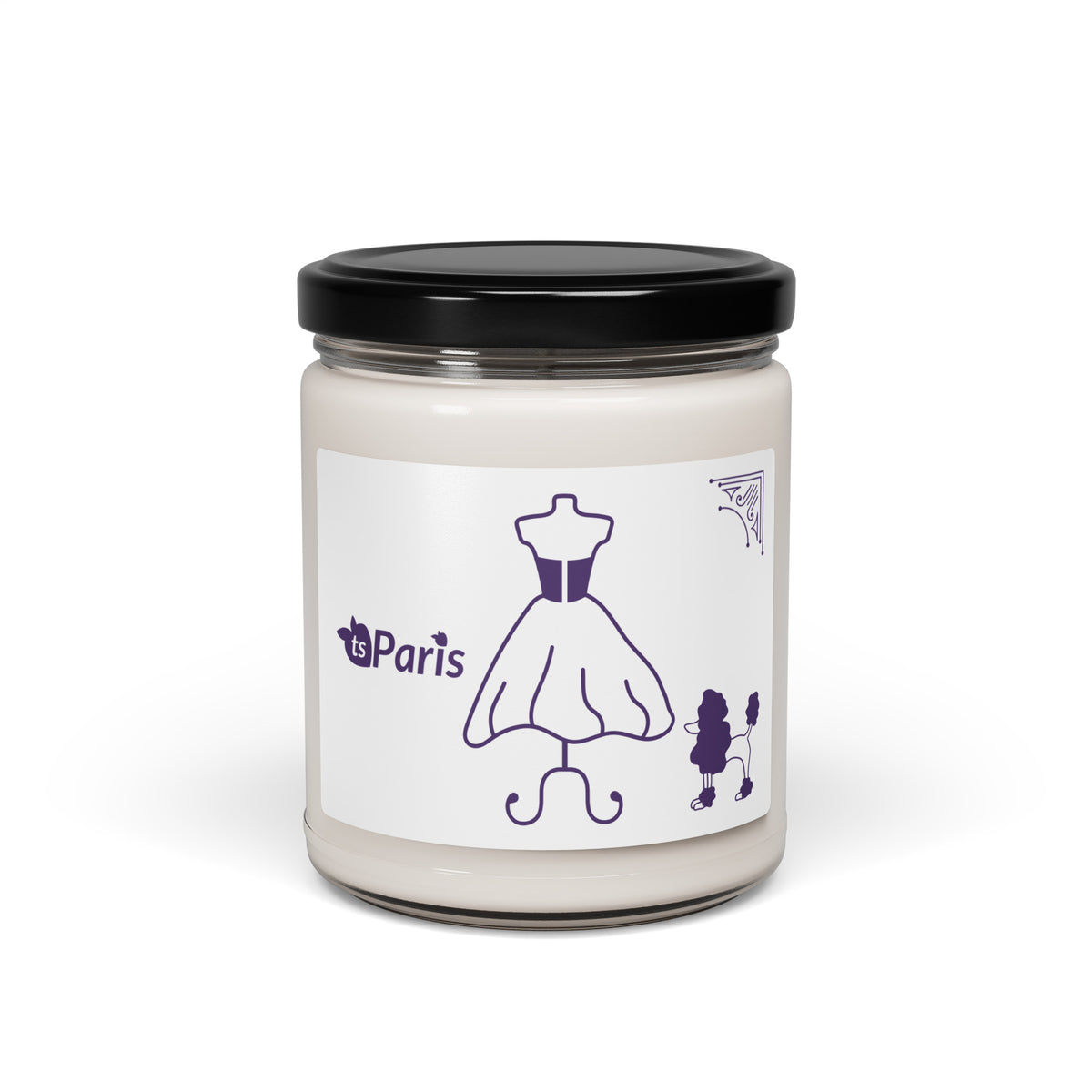 tsgabrielle® • Paris - Fashion Week • Scented Soy Candle • coconut-cream-and-cardamom clear container