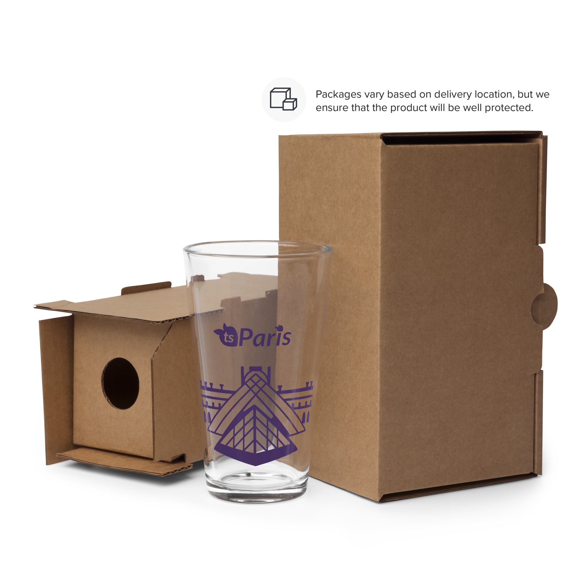 tsgabrielle® • Paris - The Louvre Pyramid • Shaker Pint Glass • 473 ml
