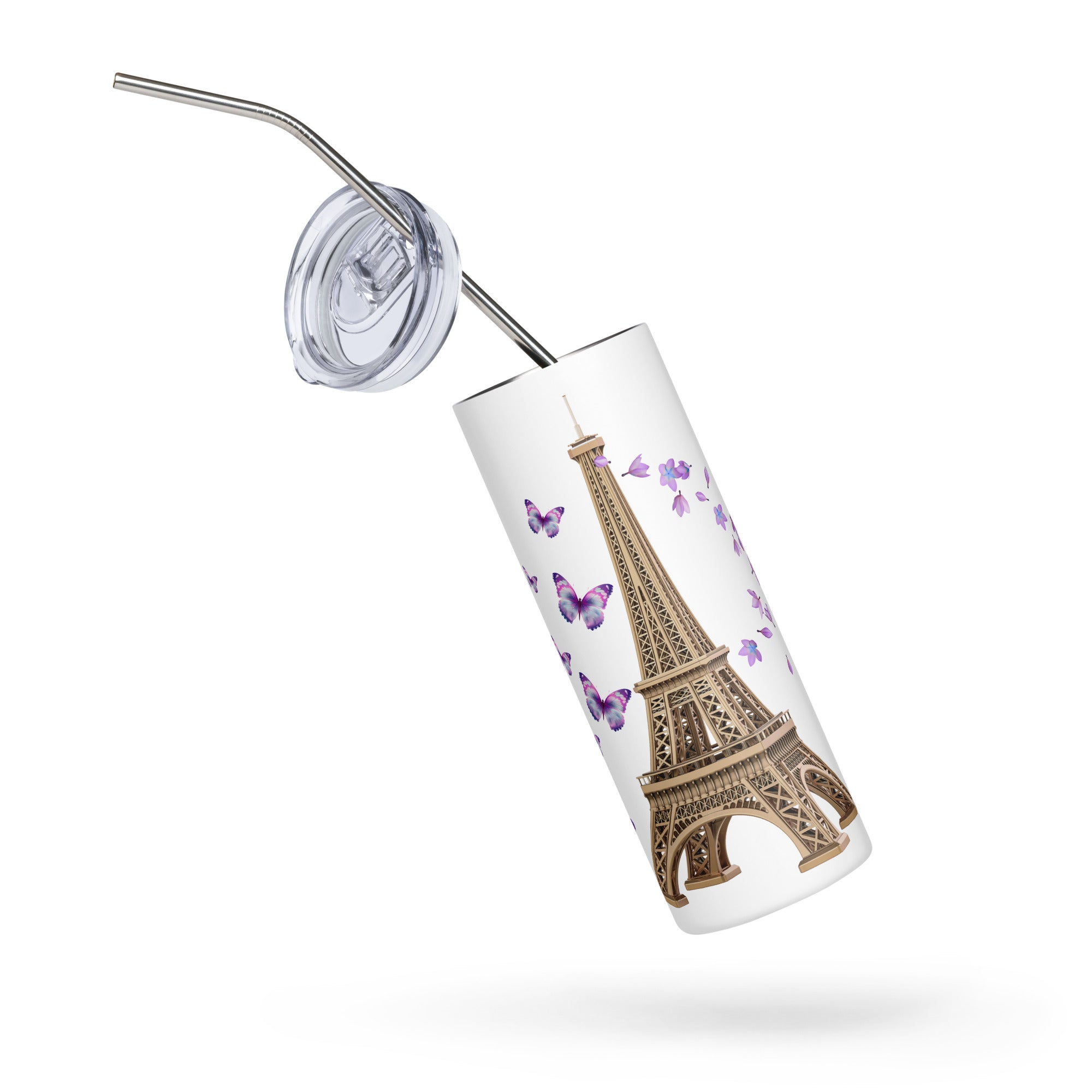 tsgabrielle® • Paris - La Tour Eiffel • Tumbler • Stainless Steel • White • 20 oz •