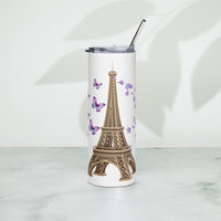 tsgabrielle® • Paris - La Tour Eiffel • Tumbler • Stainless Steel • White • 20 oz •