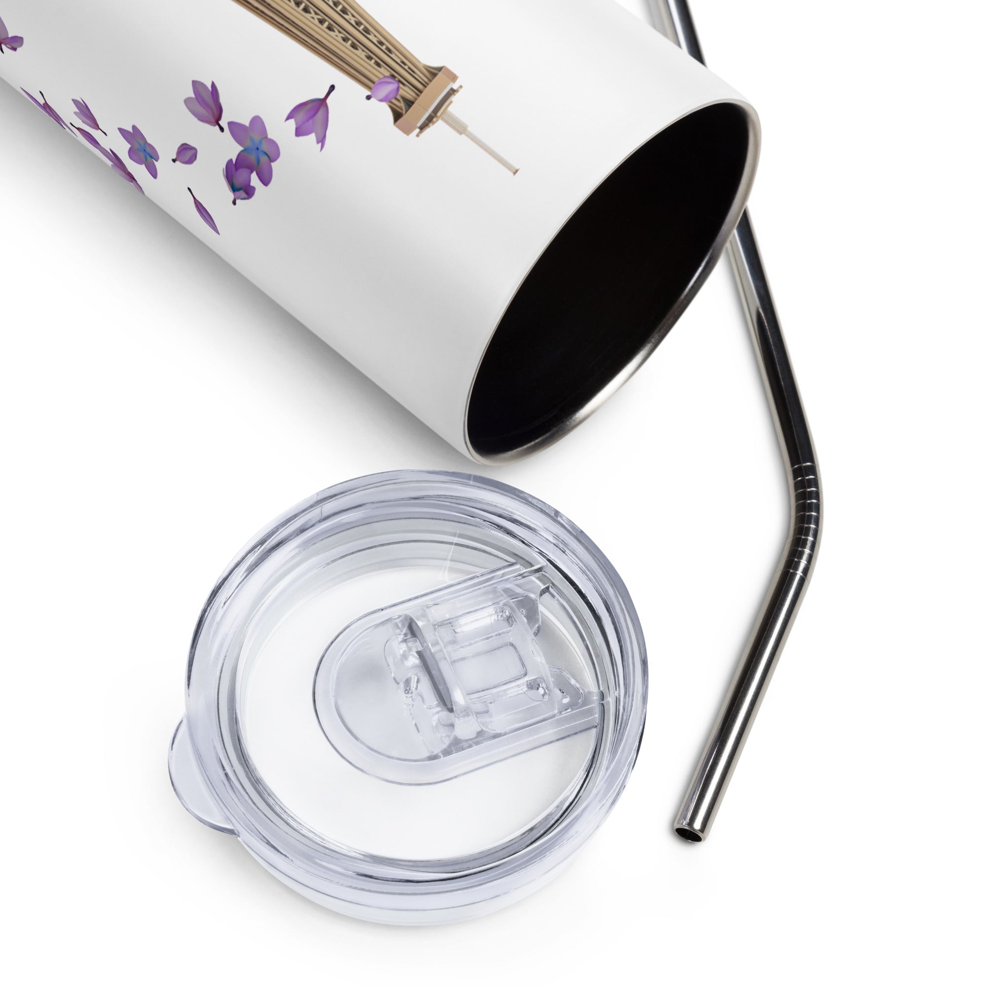 tsgabrielle® • Paris - La Tour Eiffel • Tumbler • Stainless Steel • White • 20 oz •