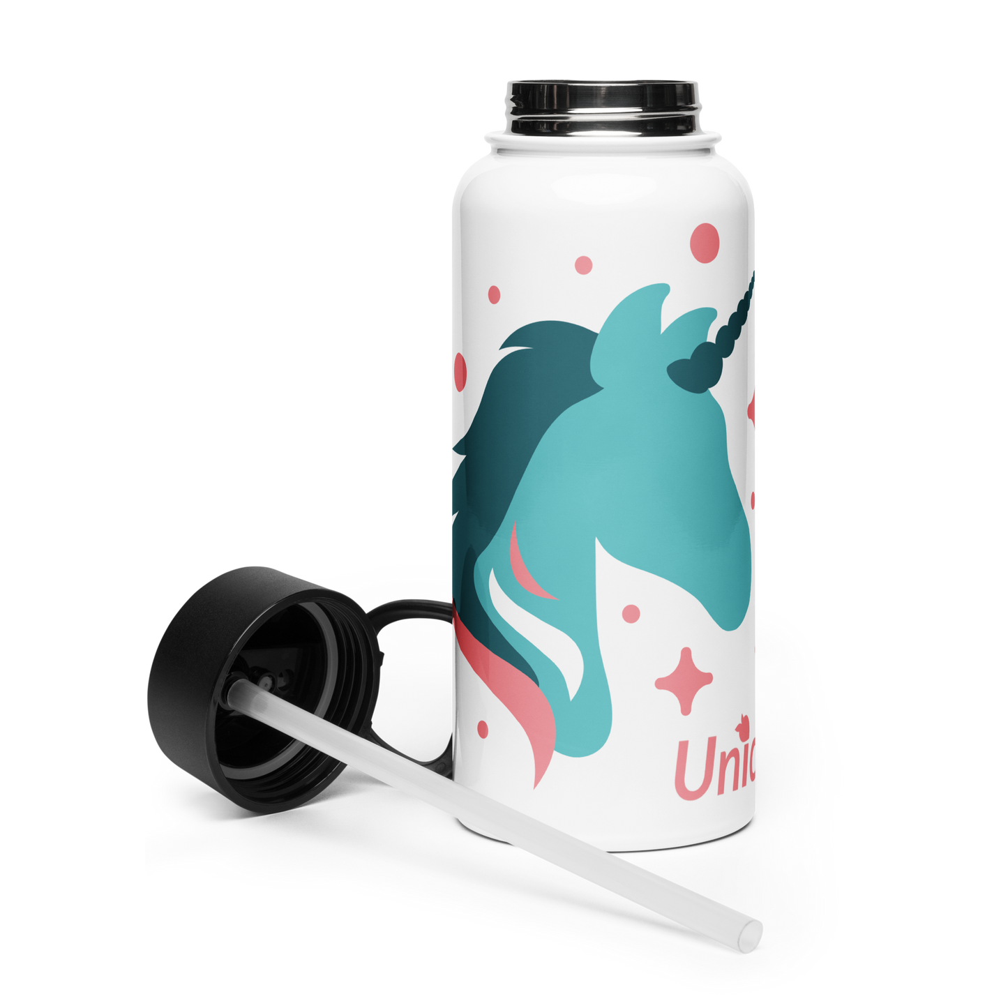 tsgabrielle • Unicorn - Seraphina • Water Bottle with a Straw Lid • 32 oz