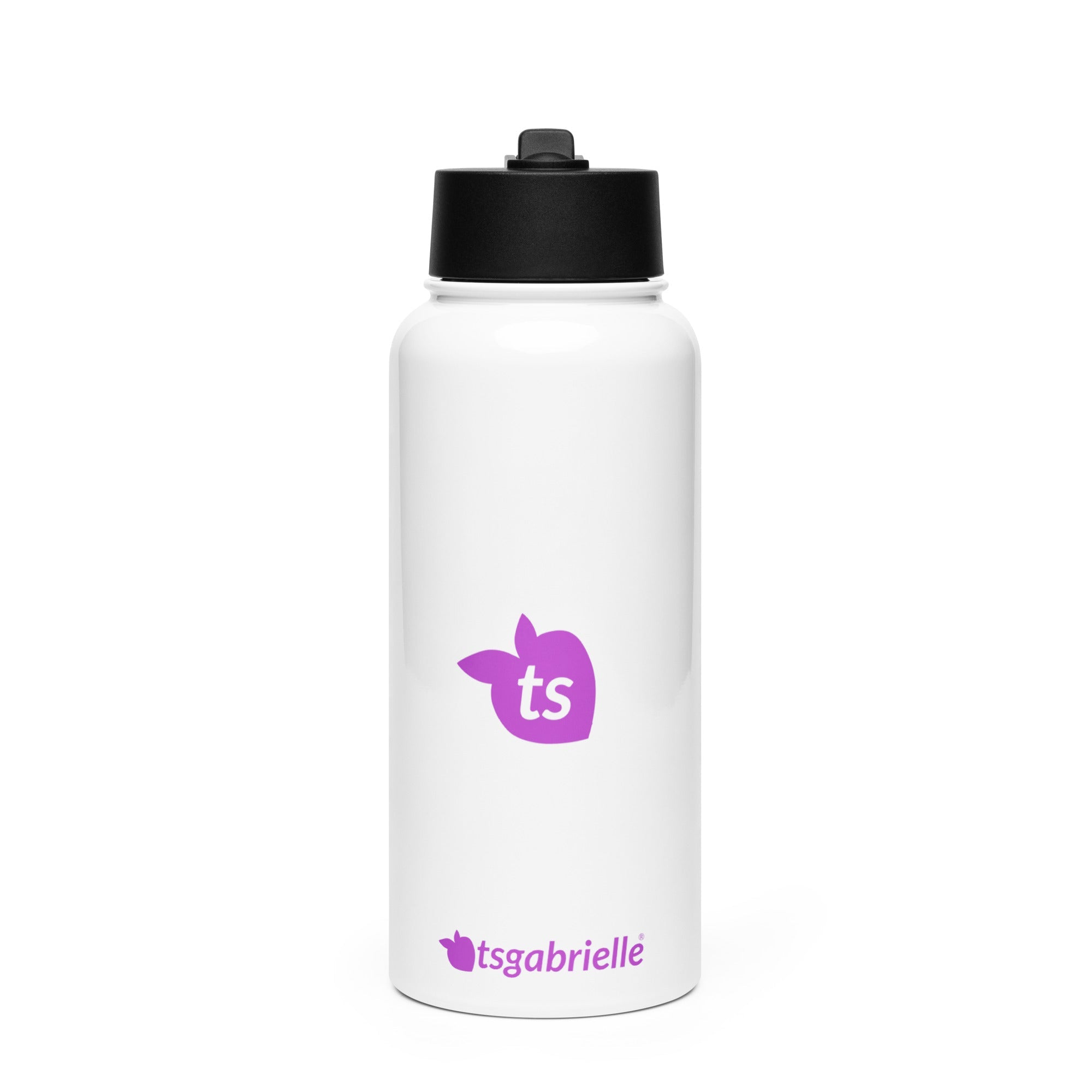 tsgabrielle® • Water Bottle with a Straw Lid • White • Stainless Steel • 32 oz
