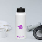 tsgabrielle® • Water Bottle with a Straw Lid • White • Stainless Steel • 950 ml