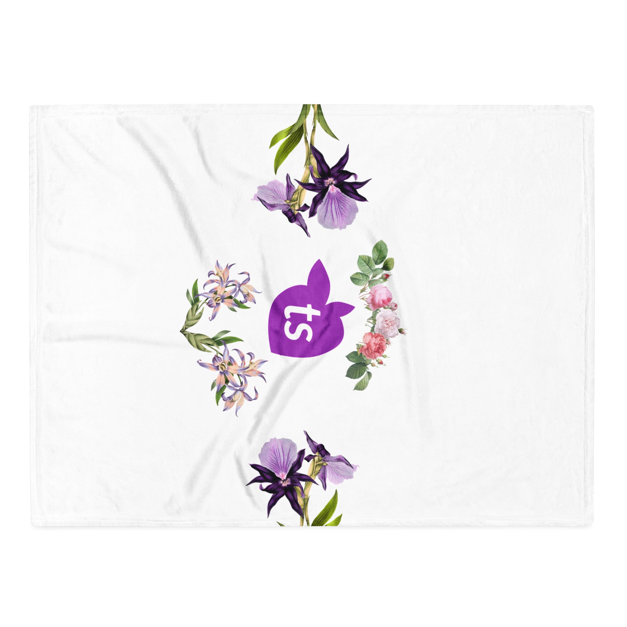tsgabrielle® • TransFLOWer • Throw Blanket • White • 3 Sizes