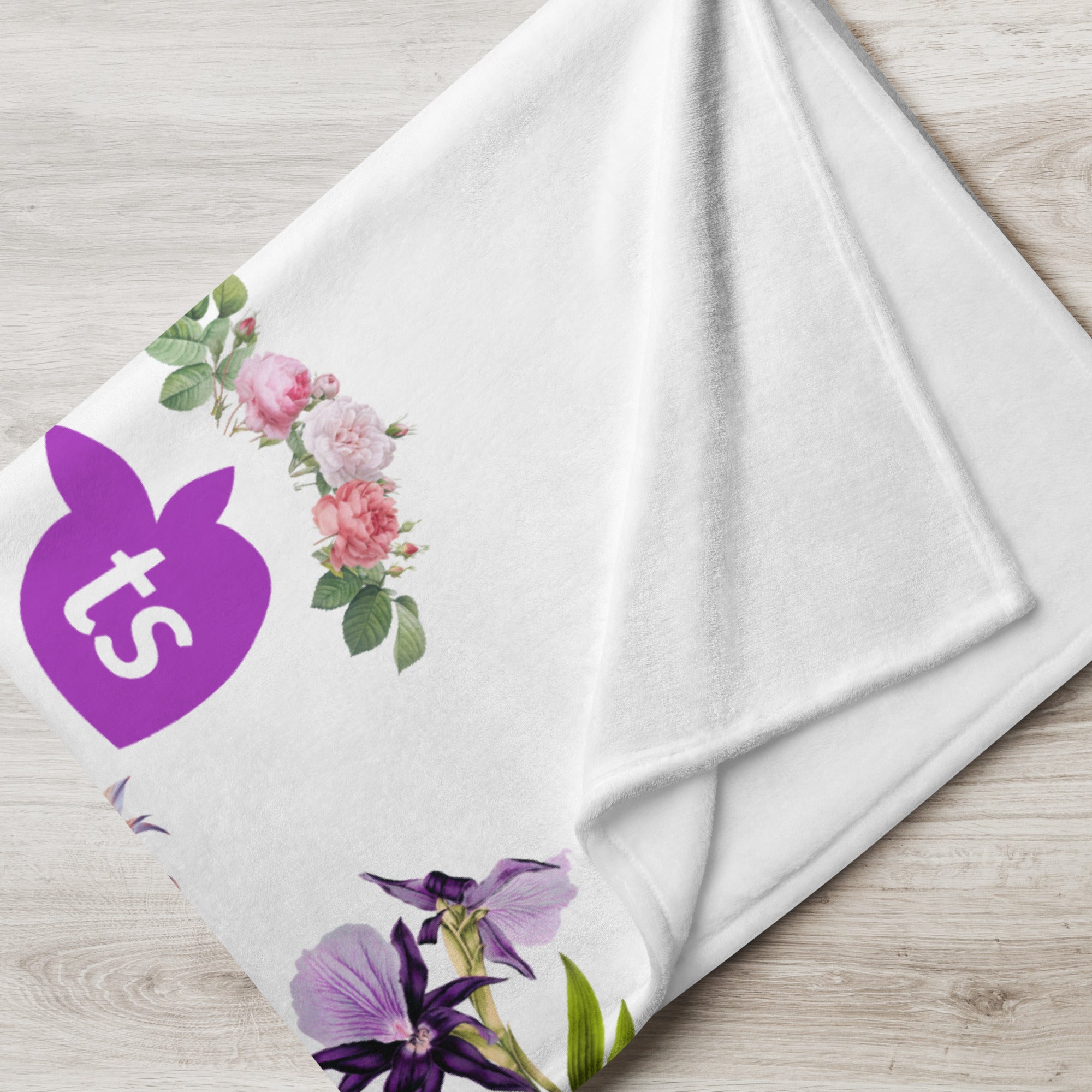 tsgabrielle® • TransFLOWer • Throw Blanket • White • 3 Sizes