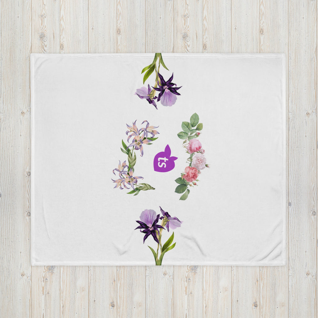 tsgabrielle® • TransFLOWer • Throw Blanket • White • 3 Sizes
