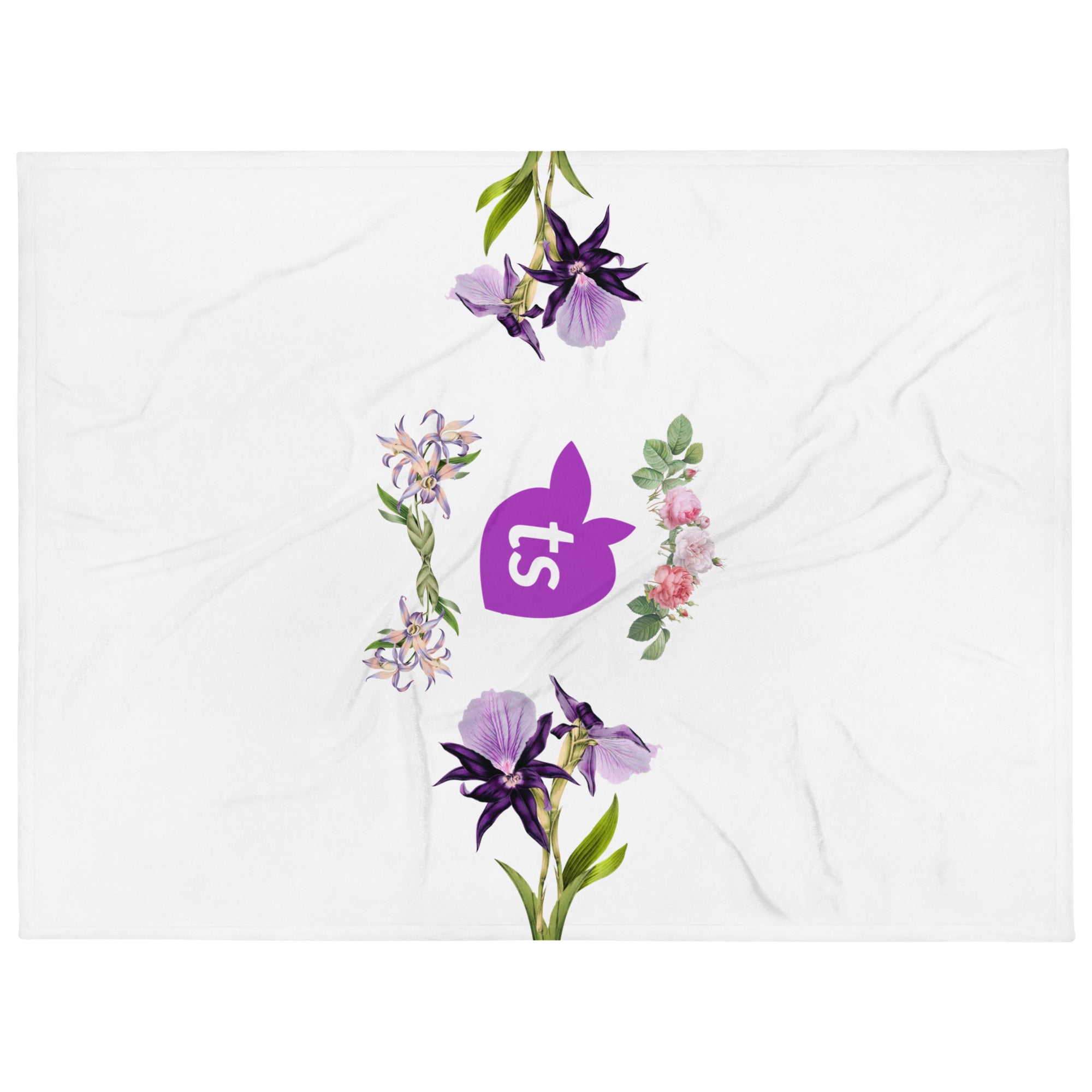tsgabrielle® • TransFLOWer • Throw Blanket • White • 3 Sizes
