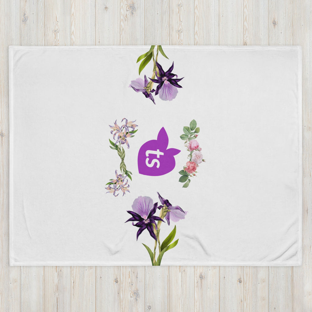 tsgabrielle® • TransFLOWer • Throw Blanket • White • 3 Sizes