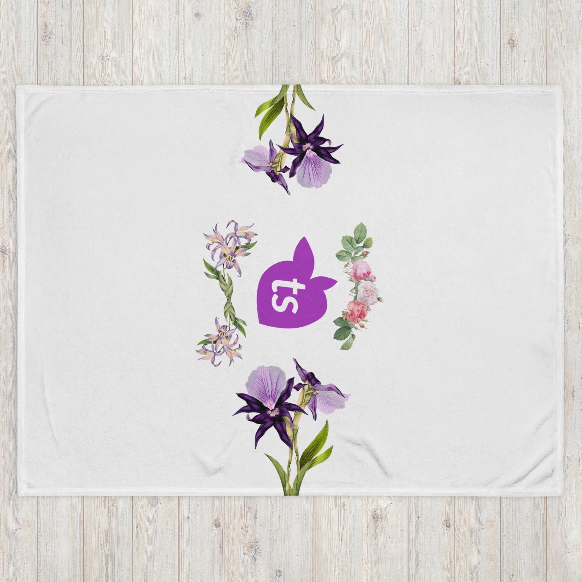 tsgabrielle® • TransFLOWer • Throw Blanket • White • 3 Sizes
