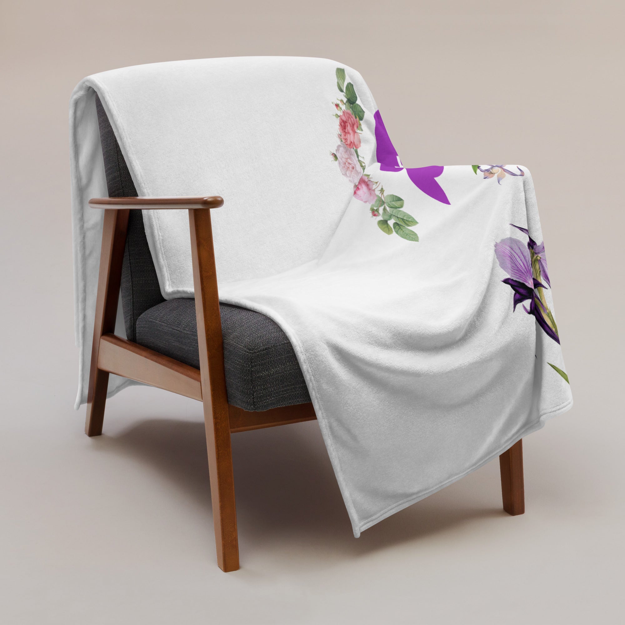tsgabrielle® • TransFLOWer • Throw Blanket • White • 3 Sizes