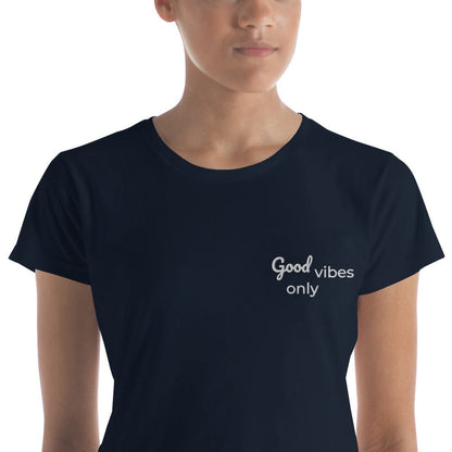 tsgabrielle™ • tsgabrielle™ • Trans / Women's Short Sleeve T-Shirt - Good Vibes • Apparel & Accessories • Trans / Women's Short Sleeve T-Shirt - Good Vibes • 9457721_4937 • Product mockup