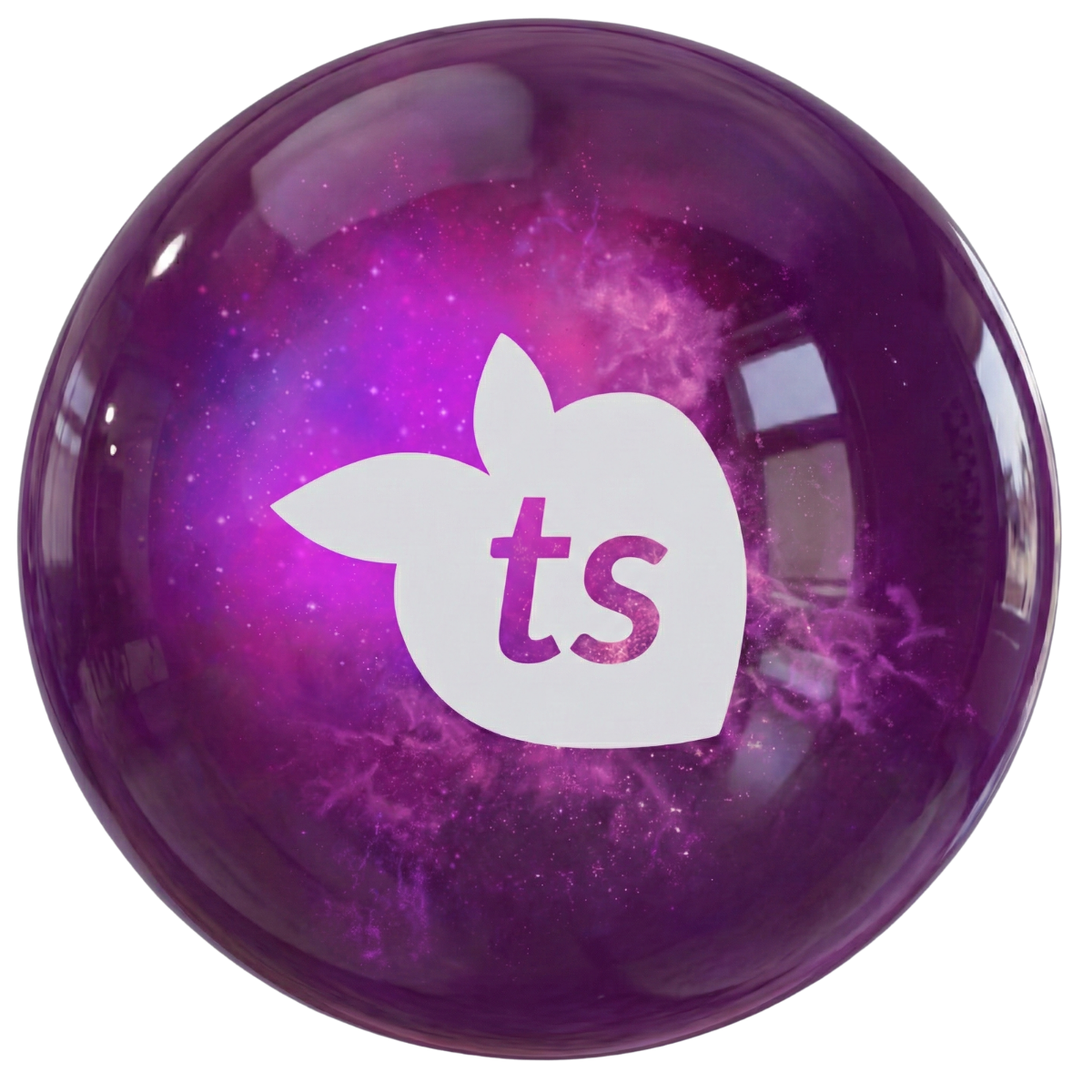 Purple logo with 'ts' initials on a white background