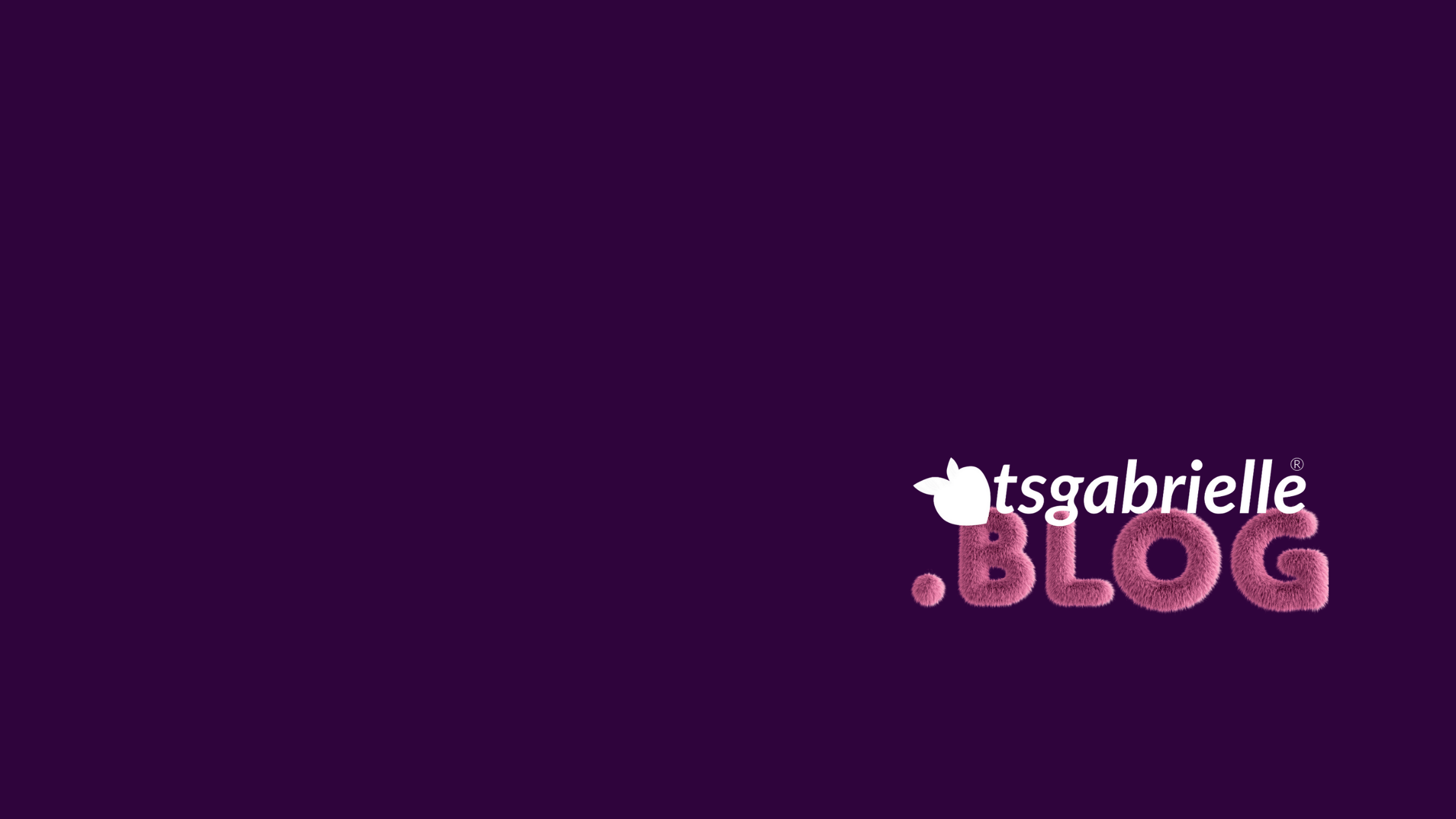 Logo with 'tsgabrielle.BLOG' on a dark purple background