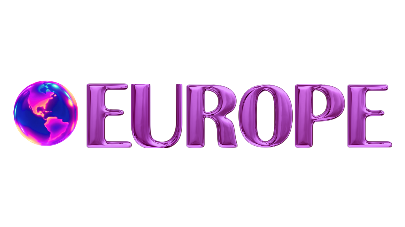 Purple 'EUROPE' text with a globe icon on a white background