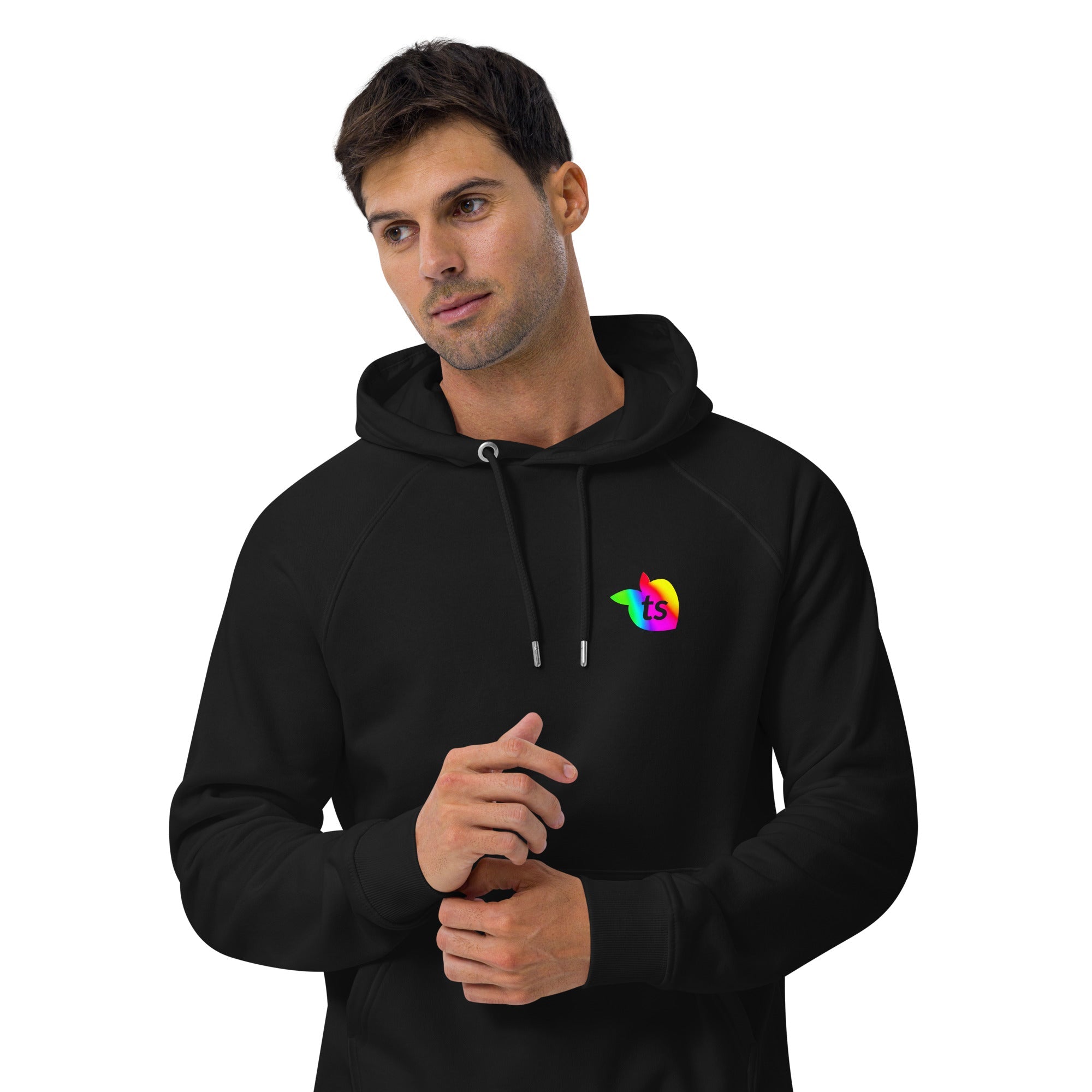tsgabrielle® • For Him 👔 • 🌈Pride 25 • Eco Raglan Hoodie • Black • 100% Organic Cotton