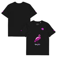tsgabrielle® • For Her 👗 • Flamant 🦩 Rose • T-Shirt • Black • 100% Organic Cotton •