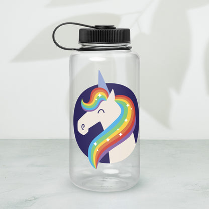 Wide Mouth Plastic Water Bottle 4 • Unicorn