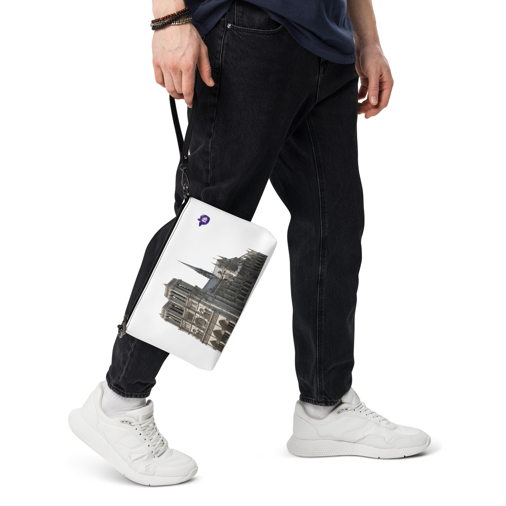 tsgabrielle® • Paris - Notre-Dame Cathedral • Crossbody Bag • White • 11″ × 8″ - Black - View 10