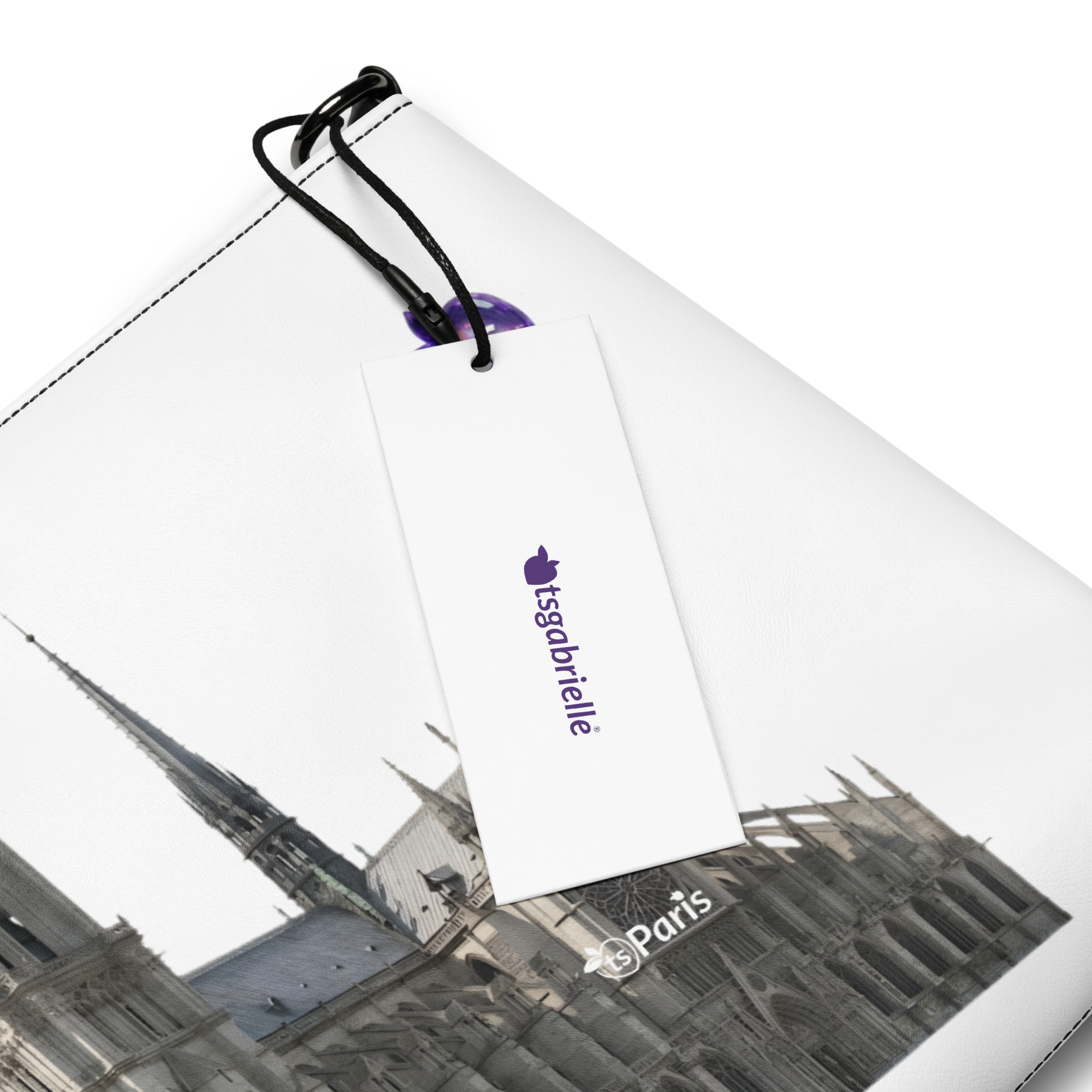 tsgabrielle® • Paris - Notre-Dame Cathedral • Crossbody Bag • White • 11″ × 8″ - Black - View 6