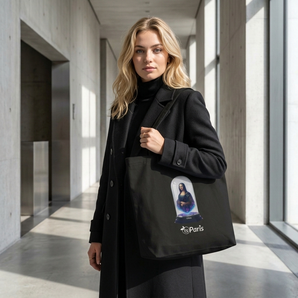 tsgabrielle® • Paris - Da Vinci • Large Tote Bag • Black • Cotton Organic - Black - View 7
