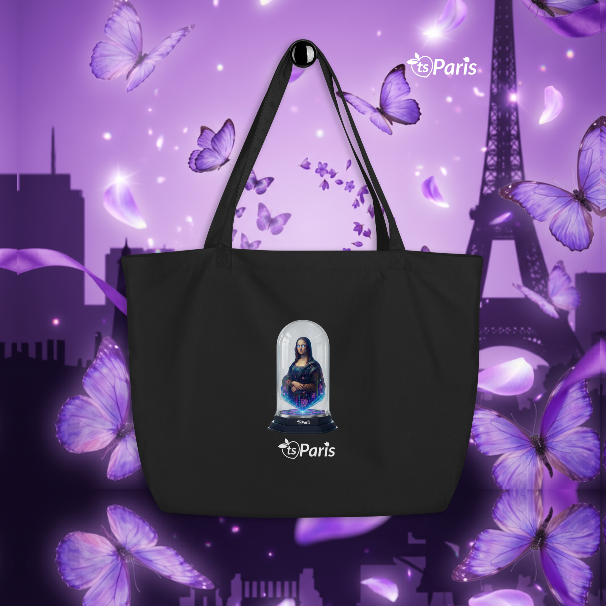 tsgabrielle® • Paris - Da Vinci • Large Tote Bag • Black • Cotton Organic - Black - View 12