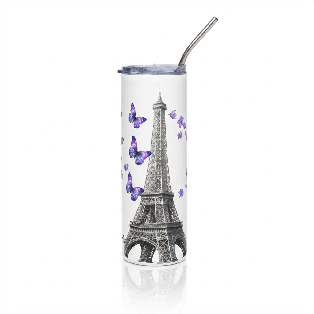 tsgabrielle® • The Art of Living • Paris - Eiffel Tower • Tumbler • Steel • White • 20 oz