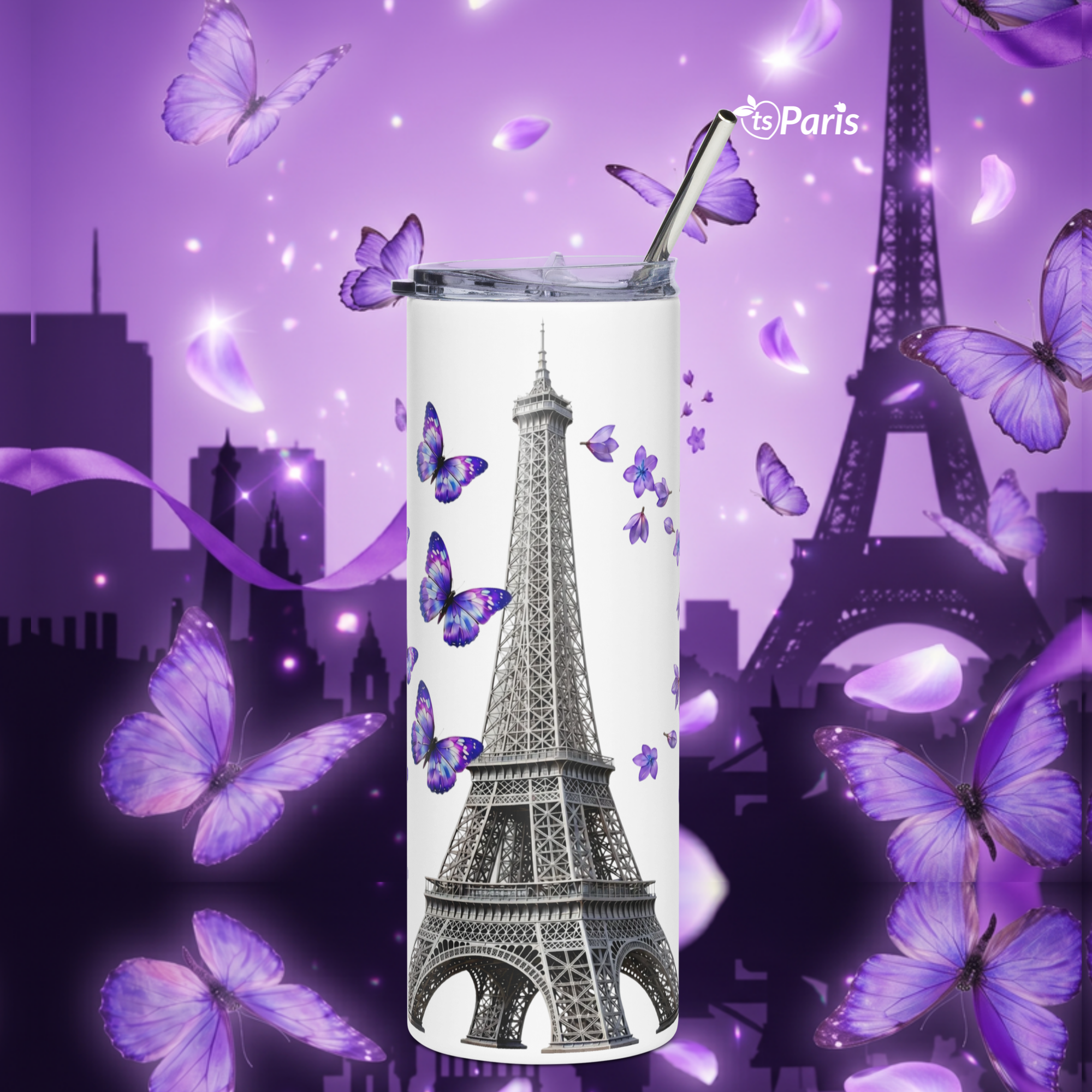 tsgabrielle® • The Art of Living • Paris - Eiffel Tower • Tumbler • Steel • White • 20 oz - White - View 10