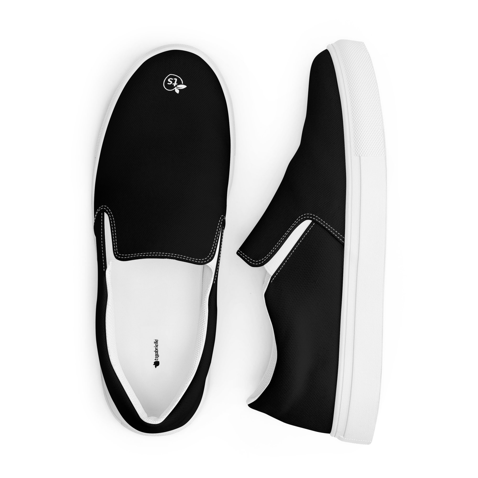 tsgabrielle® • For Him • Slip-On Canvas Shoes • Black - White - View 11