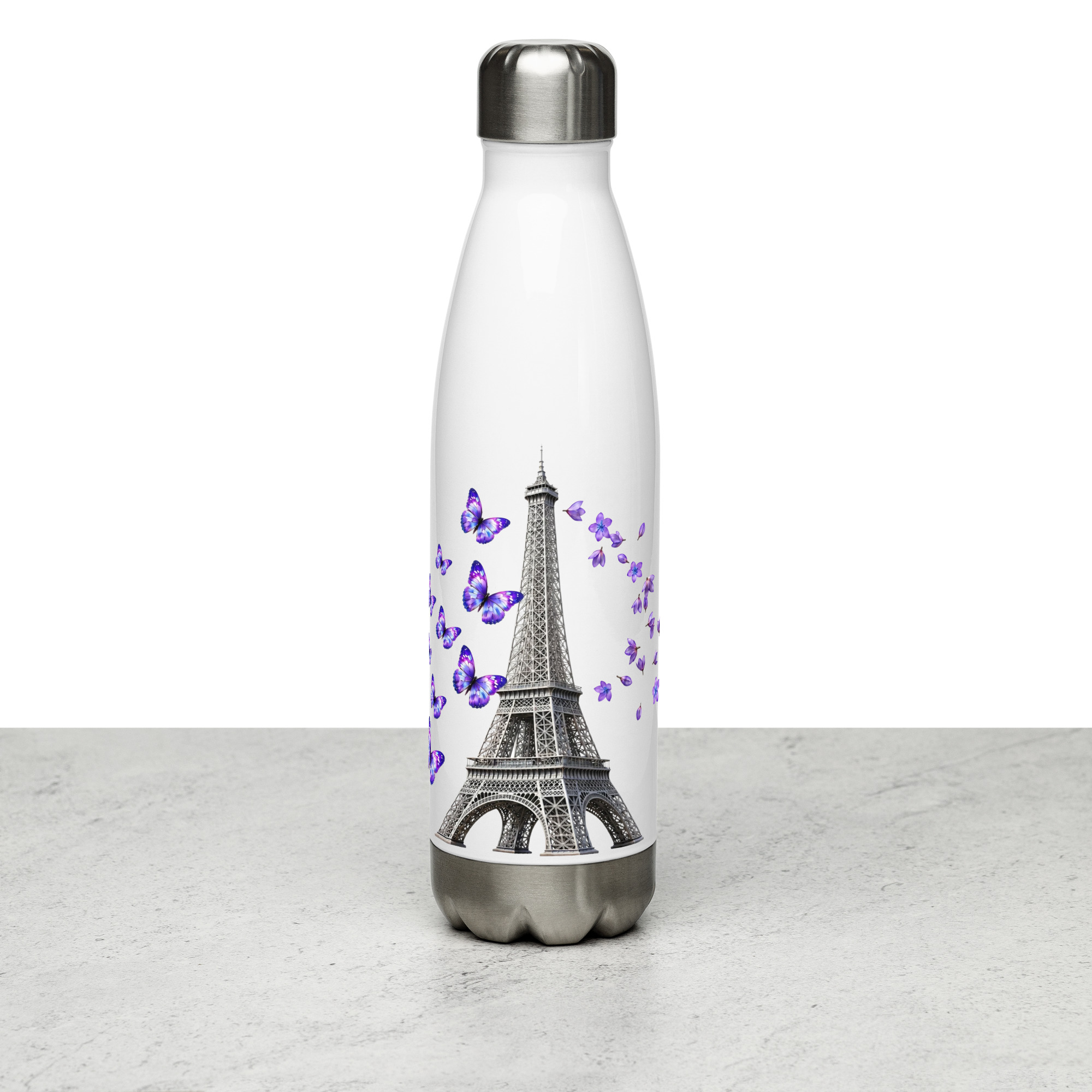 tsgabrielle® • Paris - La Tour Eiffel • Water Bottle • White • Stainless Steel • 17 oz - White - View 7