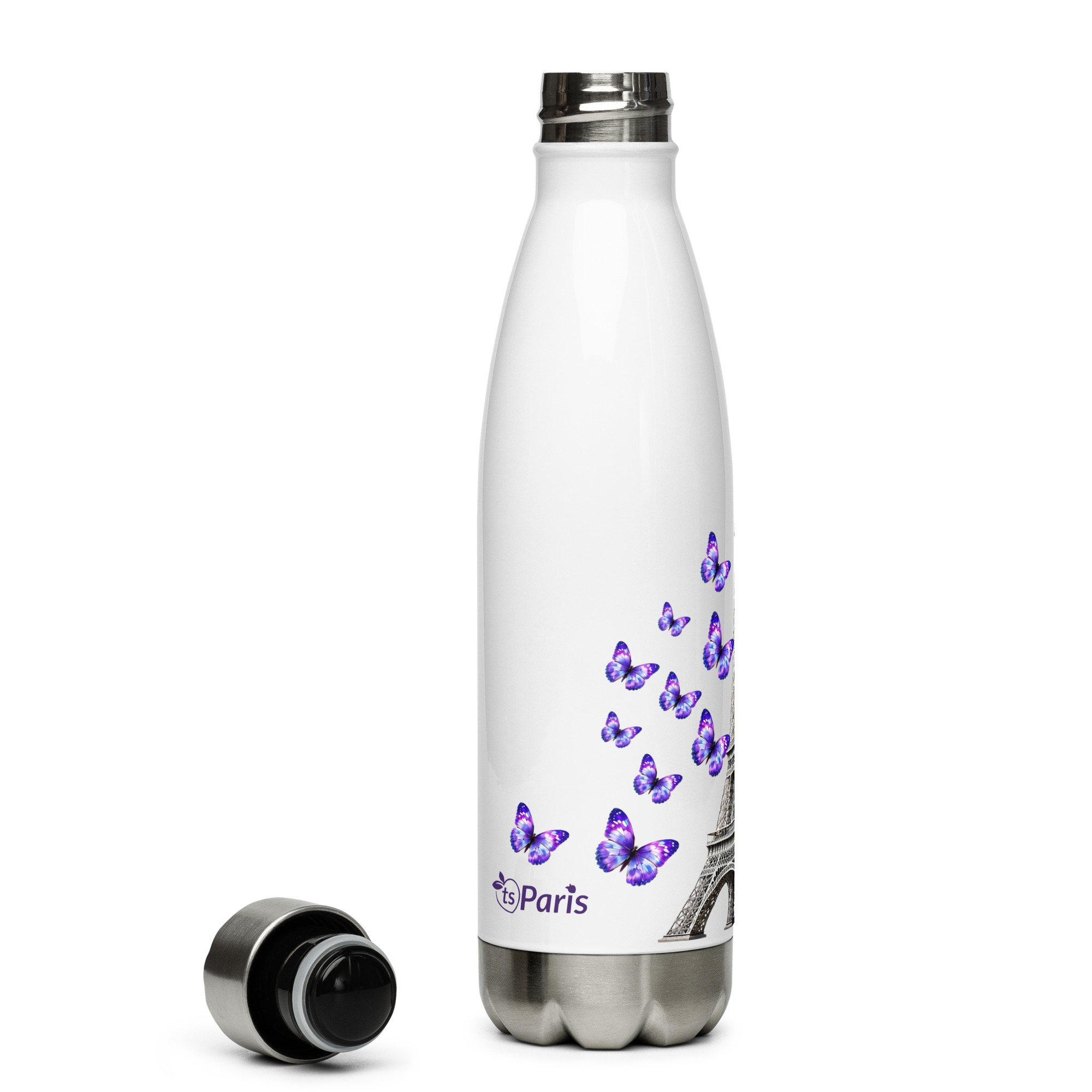 tsgabrielle® • Paris - La Tour Eiffel • Water Bottle • White • Stainless Steel • 17 oz - White - View 10